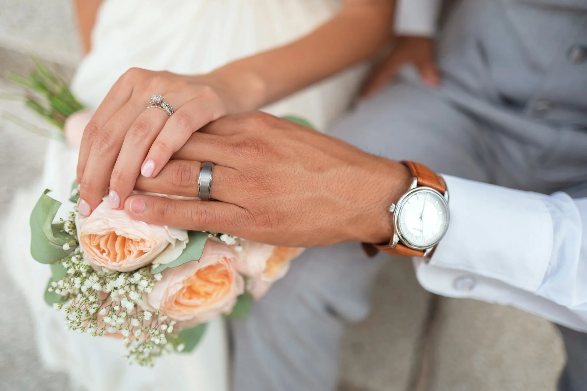 A couple celebrating their wedding
