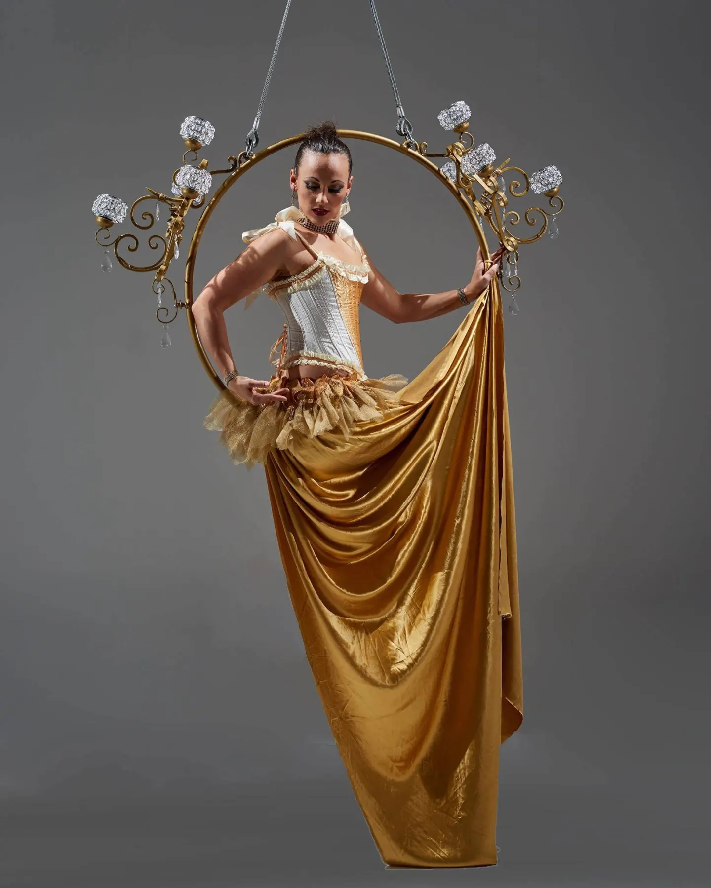 Aerial Golden Chandelier