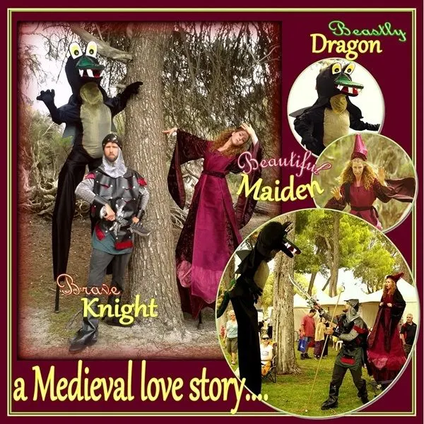 Medieval Dragon, Knight & Maiden